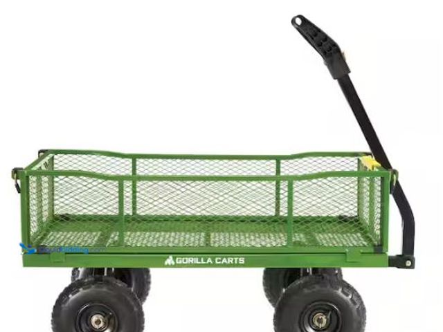 Lot 49-1549236 - GORILLA CARTS 4 cu. ft., 900 lbs. Heavy-Duty Steel Utility Garden Cart, 4 cu. ft., 10 in. Pneumatic ...