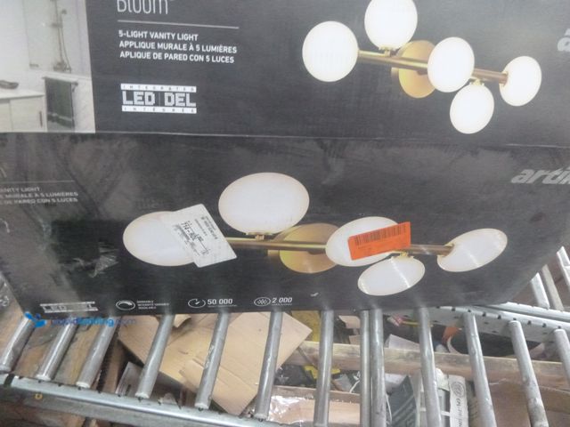 Lot 49-1518271 - Artika Bloom 5-Light Vanity Light Fixture, Gold Model #B096YGP4N9, Unused  Ref#HD0724