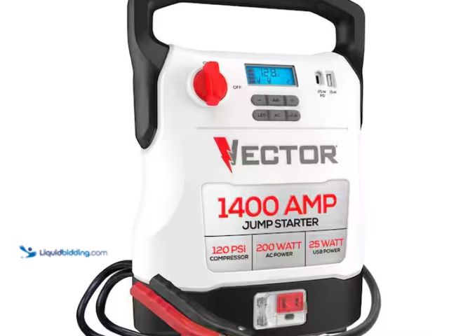Lot 49-3471647 - VECTOR 1400 Amp Jump Starter, Compressor, USB and AC Power, Model # VECJ14C, Slightly used, Unable t...