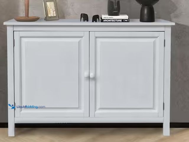 Lot 49-3639354 - Chalk White 34"H Entryway Accent Storage Cabinet with 2 Adjustable Shelves by International Concepts...