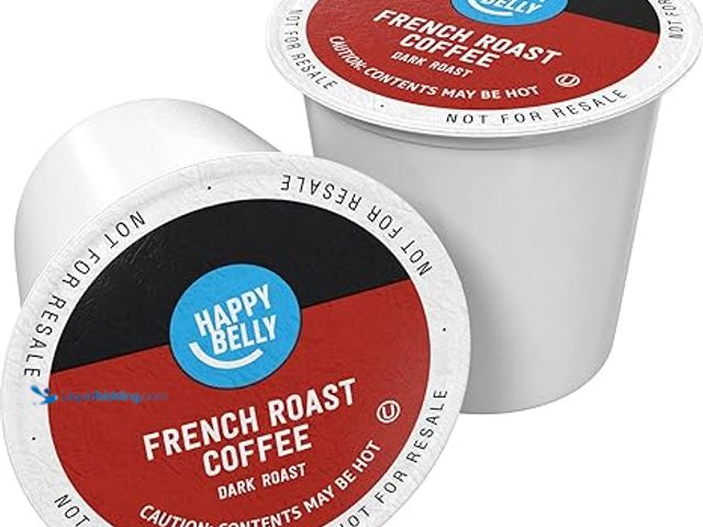 Lot 49-5407022 - Amazon Brand - Happy Belly Dark Roast Coffee Pods, French Roast, Compatible with Keurig 2.0 K-Cup Br...