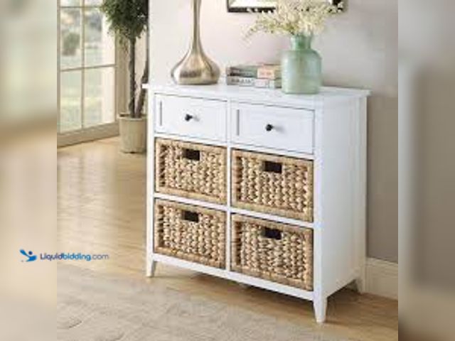 Lot 49-5459540 - Acme Furniture Flavius White 6 Drawers Accent Chest. Model # 97416. Sealed with attachments.
