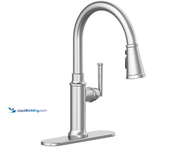 Lot 49-3617085 - Glacier Bay Oswell Single-Handle 3-Function Pull-Down Sprayer Kitchen Faucet in Stainless Steel mode...