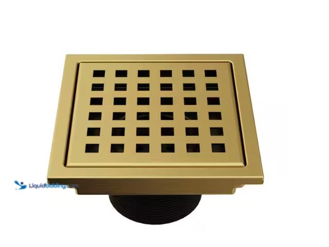 Lot 49-1622675 - VIGO Elan 4 in. Square Shower Drain in Matte Brushed Gold, Model # VG07004MG, Unused  Ref#SR0708