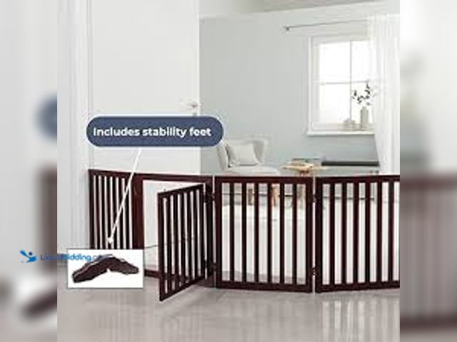 Lot 49-1629202 - TRIXIE Brown Pet Gate Wooden 4-Panel Configurable Pet Gate, Model # 39365, Unused, Has attachments. ...
