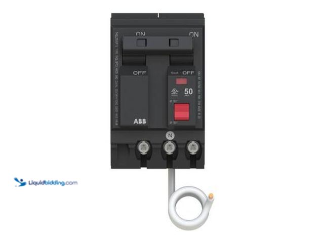 Lot 49-5559622 - ABB 50 Amp 240-Volt Double Pole Ground Fault Breaker with Self-Test (THQL2150GFT2A). Model # THQL215...