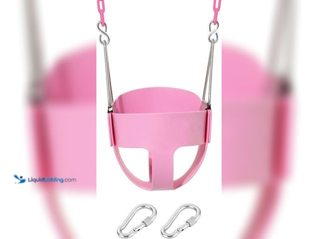Lot 49-5407727 - Take Me Away Pink Swing Seat - Heavy Duty High Back Full Bucket Toddler Swing Seat Chain Plastic Coa...