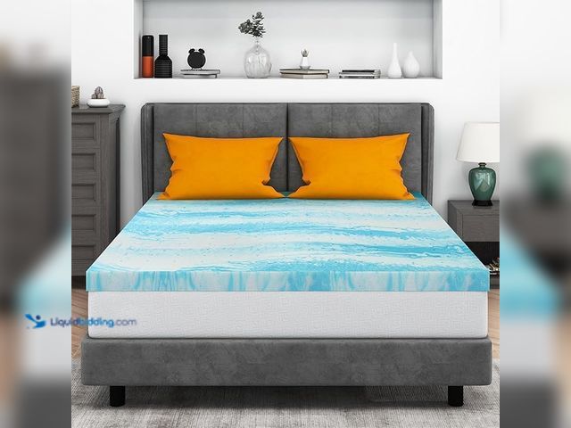 Lot 49-1557271 - IULULU Full Size Cooling Mattress Topper, 3 Inch Gel Memory Foam Bed Topper for Full Size Bed, Certi...