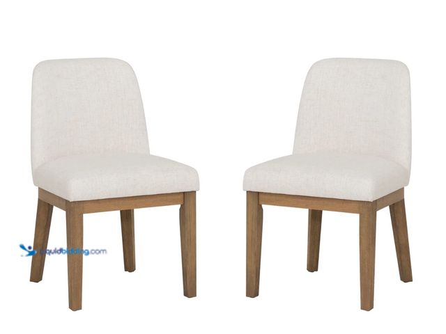 Lot 49-1567496 - Set of (2) Linon Home Décor Torres Cream Upholstered Side Chairs, Model # 239748CRM02ASU, Unused.   ...