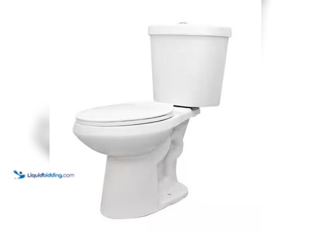 Lot 49-1549234 - Glacier Bay 18 inch Rough In Two-Piece 1.1 GPF/1.6 GPF Dual Flush Elongated Toilet in White Seat Inc...