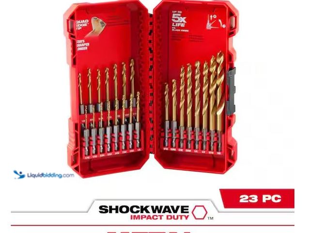 Lot 49-1576691 - Milwaukee SHOCKWAVE IMPACT DUTY Titanium Twist Drill Bit Set (23-Piece) Model # 48-89-4631, Used, 1 ...