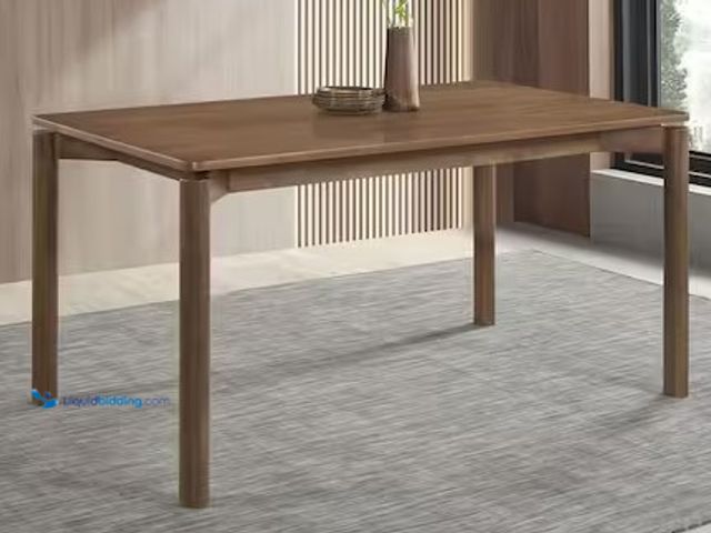 Lot 49-3639389 - Coaster Parkridge Mid-Century Modern Natural Walnut Wood Top Dining Table, Seats 6, Model: 108561, U...