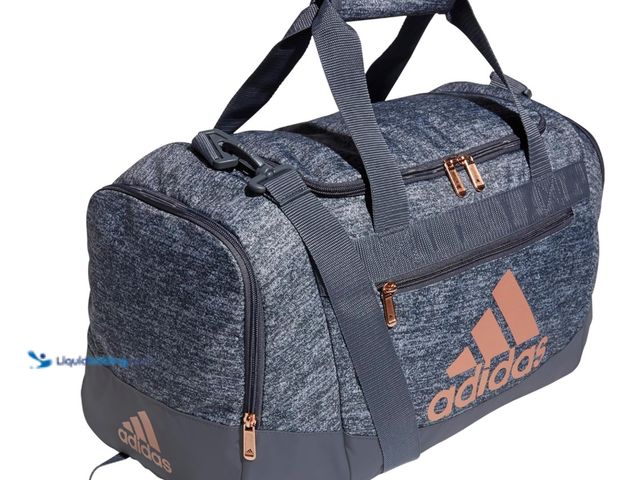 Lot 49-3465302 - Adidas Unisex Defender 4.0 Gym Duffel Bag for Men and Women, Jersey Onix Grey/Rose Gold/Onix Grey, S...
