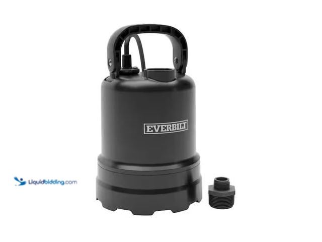 Lot 49-1557383 - Everbilt 1/3 HP Submersible Aluminum Utility Pump, 48 GPM, Efficient water removal from hot tubs, po...