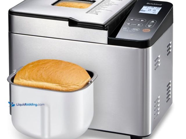 Lot 49-3566951 - Briskind Bread Maker Machine with Ceramic Nonstick Pan, 19 Menus, 2 Pound Stainless Steel Breadmaker...