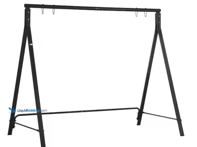 Lot 49-1631793 - Outsunny Metal Porch Swing Stand, Heavy-Duty Swing Frame, Hanging Chair Stand Only, 528 lbs. Weight ...