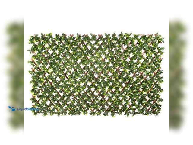 Lot 49-3616850 - Vigoro 36 in. H x 72 in. W Golden Artificial Gardenia Leaves PVC Expandable Trellis - Unused SKU # 1...
