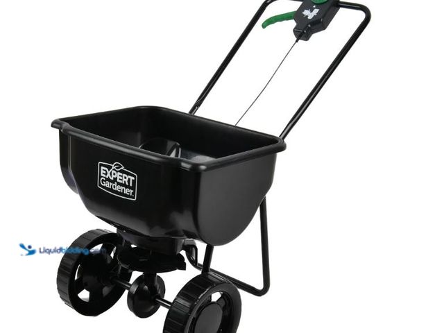 Lot 49-1627178 - Expert Gardener 66 lb Capacity Push Broadcast Spreader Model #6483404625, Slightly Used, Has Attachm...