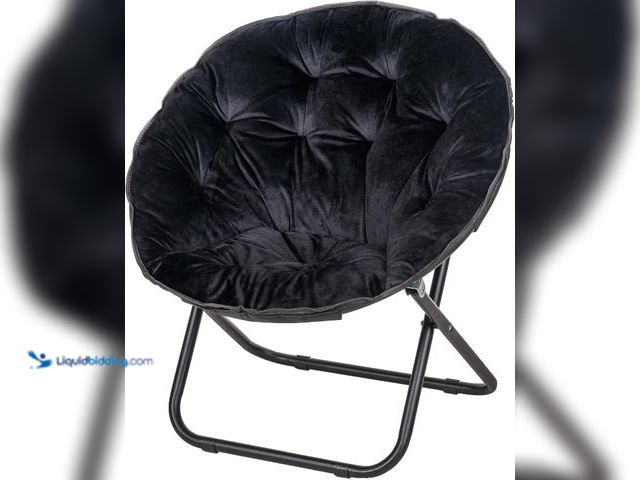 Lot 49-5554306 - Faux Fur Saucer Chair, Foldable Comfy Chair for Bedroom, White | Lounge XL Moon Mushroom Style, Circ...