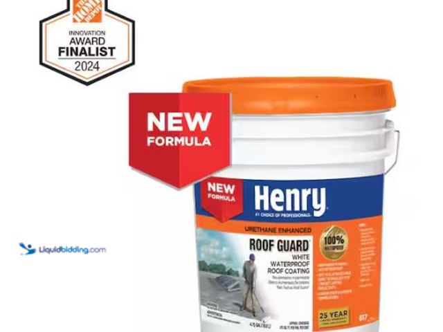 Lot 49-1514034 - Henry 817 Roof Guard White Urethane Enhanced Acrylic Waterproof Reflective Roof Coating 4.75 gal., M...