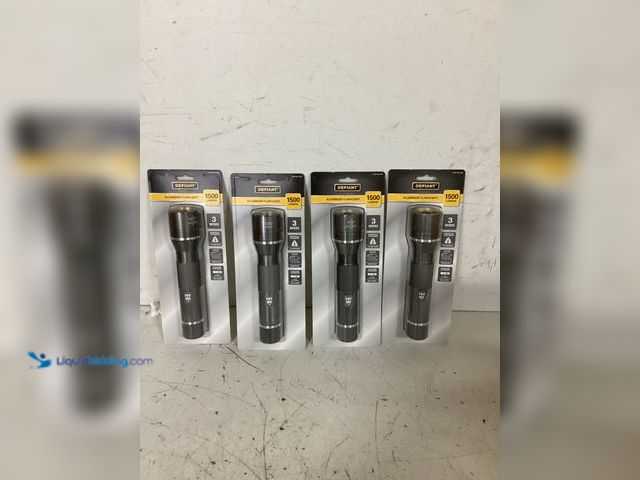 Lot 49-1630616 - Lot of (4) Defiant 1500 Lumens LED Slide-to-Focusing Aluminum Flashlight Model # 90705, Unused  Ref#...