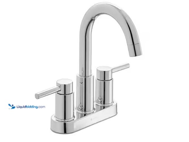 Lot 49-1576664 - Glacier Bay Dorind 4 in. Center set Double Handle High-Arc Bathroom Faucet in Chrome Model # HD67110...