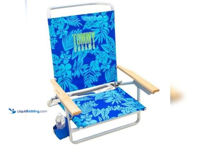 Lot 49-5555297 - ShelterLogic Sc590tb-105-1 Tommy Bahama 5-Position Classic Backpack Beach Chair, Unused