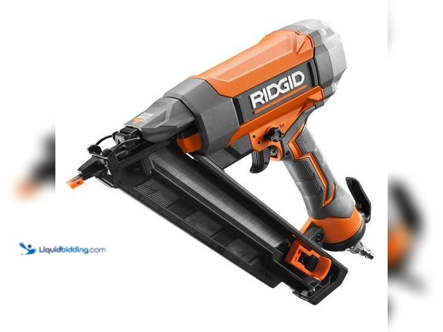 Lot 49-5446969 - RIDGID
Pneumatic 15-Gauge 2-1/2 in. Angled Finish Nailer with CLEAN DRIVE Technology, and Tool Bag....