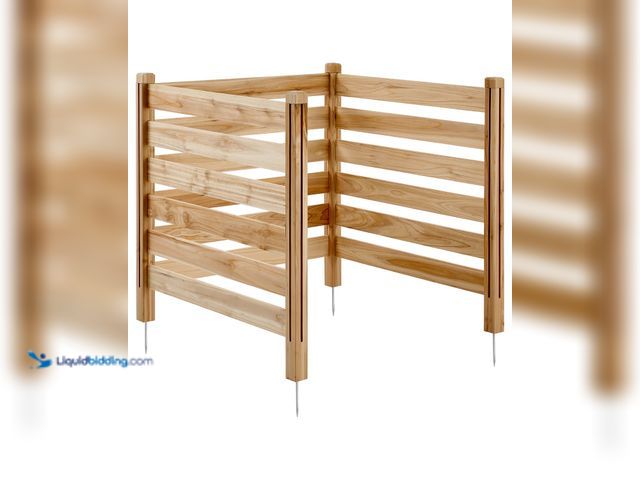Lot 49-1627259 - VEVOR Wood Privacy Fence, 38" W x 36" L, 3 Panel Slatted Air Conditioner Fence Screen, Pool Equipmen...