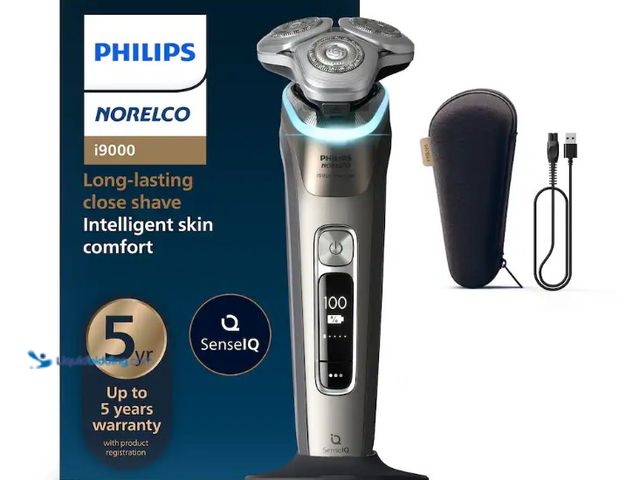 Lot 49-5538947 - Philips Norelco - i9000 Prestige Rechargeable Wet & Dry Shaver with Charge Stand, Precision Trimmer ...