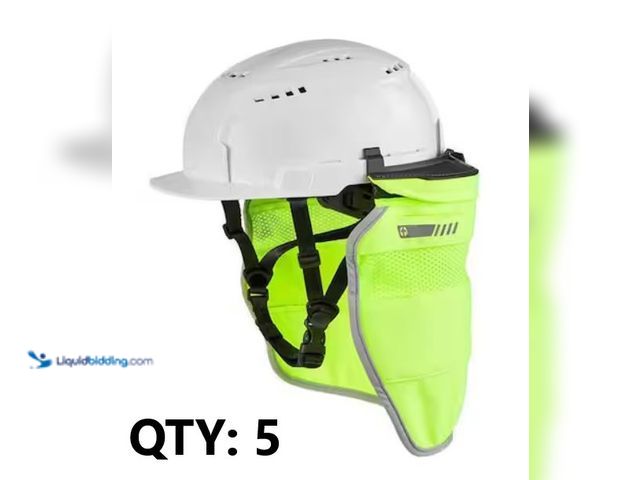 Lot 49-1632017 - Lot of (5) Milwaukee BOLT Yellow High Visibility Mesh Sunshade with 50+UPF UV Protection Model: 48-7...