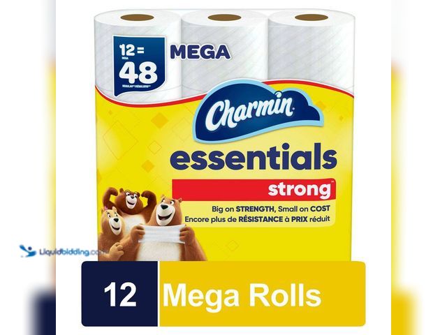 Lot 49-5556942 - Charmin
Essentials Strong Toilet Paper Rolls (12 Mega Rolls). Model # 003077203156. New