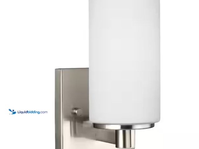 Lot 49-1547688 - Generation Lighting Hettinger 4 in. 1-Light Brushed Nickel Transitional Contemporary Wall Sconce Bat...