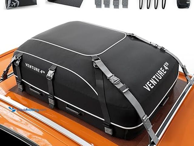 Lot 49-3466604 - VENTURE 4TH Rooftop Cargo Carrier - 21 Cubic Feet Waterproof Car Roof Cargo Bag with Tie-Down & Comp...