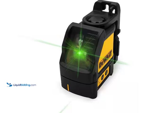 Lot 49-1576546 - DEWALT 100 ft. Green Self-Leveling Cross Line Laser Level with (3) AA Batteries & Case Model # DW088...