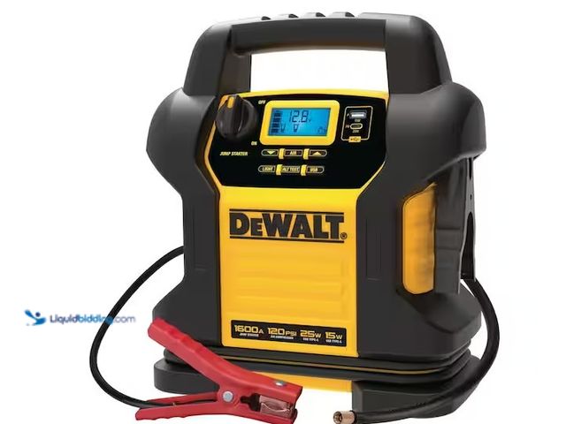 Lot 49-3637859 - DEWALT 1600-Peak Amp Portable Jump Starter with Digital Compressor and USB Power Bank, Model # DXAEJ...