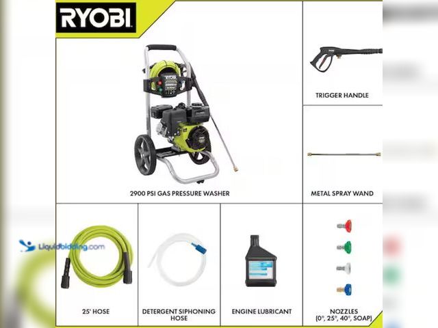 Lot 49-1631086 - RYOBI 2900 PSI 2.5 GPM Cold Water Gas Pressure Washer with 212cc Engine, Model # RY802925, Slightly ...