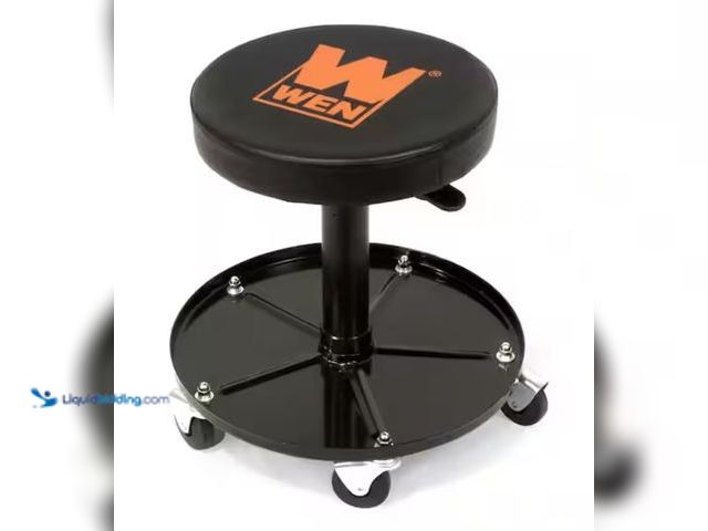 Lot 49-2006069 - WEN 300 lbs. Capacity Pneumatic Rolling Mechanic Stool, Model # 73012T, Slightly used, Has attachmen...