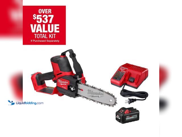Lot 49-5414493 - Milwaukee M18 FUEL 8 in. 18V Lithium-Ion Brushless HATCHET Pruning Saw Kit with 6Ah High Output Batt...