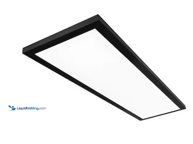 Lot 49-1547880 - Commercial Electric 1 ft. x 4 ft. 4000 Lumens Dimmable Matte Black Integrated LED Flat Panel Ceiling...