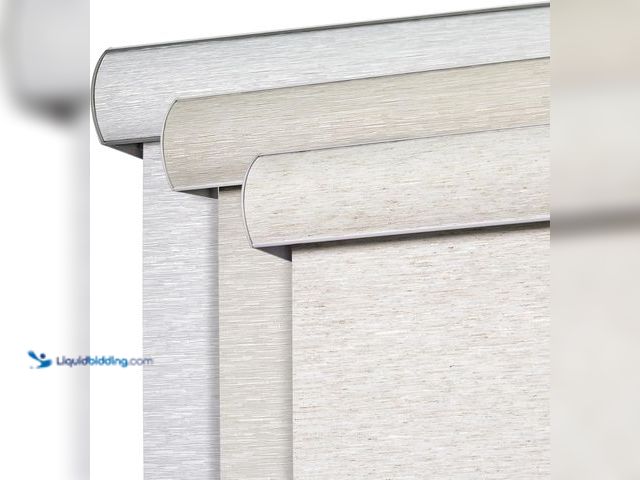 Lot 49-5464014 - Joydeco Natural Woven Roller Shades for Indoor Windows, Cordless Blackout Blinds with Curved Valance...