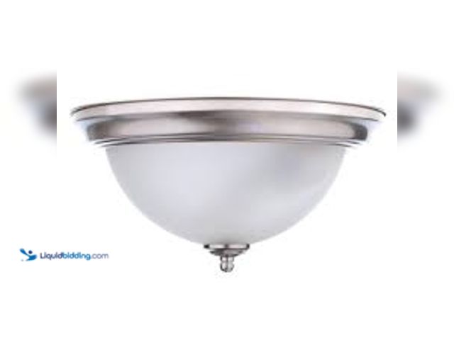 Lot 49-5461033 - 13 in. 2-Light Brushed Nickel Flush Mount, Model#  EFG8012A-BN, Unused