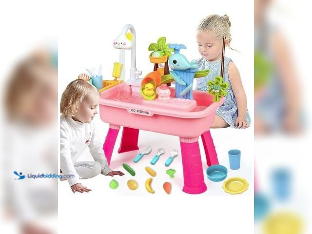 Lot 49-5436423 - Water Table for Toddlers 1-3, Water Table for Kids Ages 4-8 with Pump, Play Sink with Running Water,...