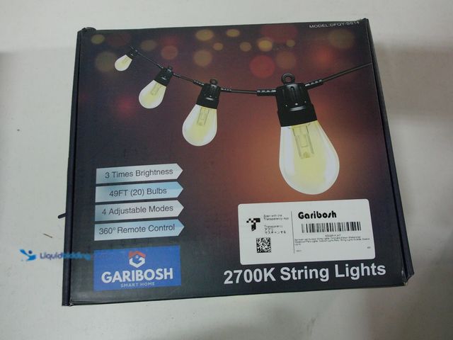 Lot 49-3481633 - Garibosh 2700k String Lights, 4 Adjustable Modes, 50FT, 360 Remote Control Model# DFQY-SS14, New, (4...