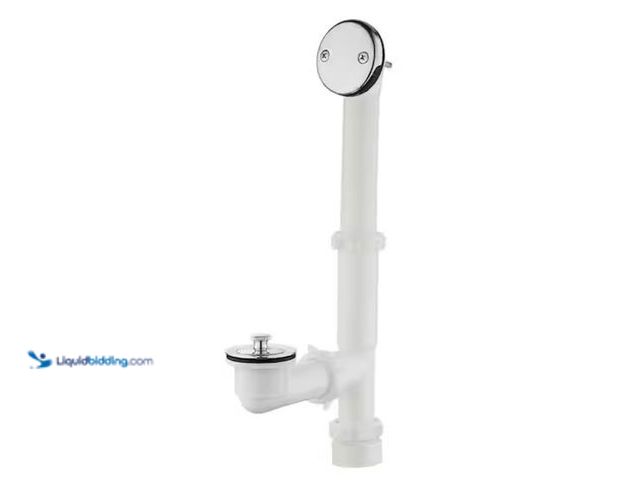 Lot 49-1631261 - Lot of (4) Everbilt Twist and Close 1-1/2 in. White Poly Pipe Bath Waste and Overflow Drain in Chrom...