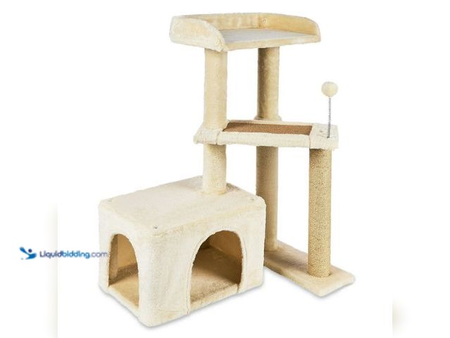Lot 49-1625845 - Vibrant Life 4-Level Condo Lookout Cat Tree, Beige, 31.5", Model # 5345004057, Unused, Has attachmen...