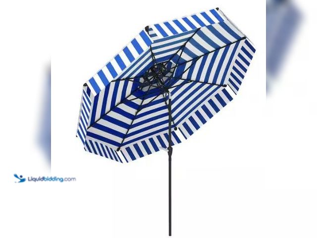 Lot 49-1518253 - Outsunny 8.6 ft. Metal Outdoor Market Patio Umbrella, 2-Tier Vented Patio Table Umbrella with Crank ...