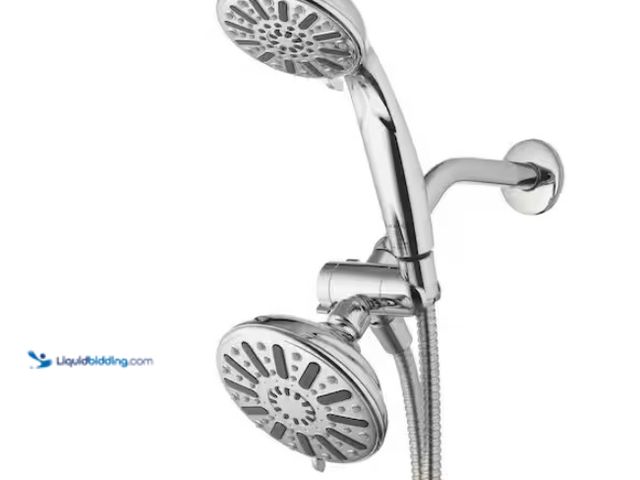 Lot 49-1547699 - Glacier Bay 6-Spray 5 in. Dual Wall Mount Fixed and Handheld Shower Head 1.8 GPM in Chrome, Model # ...