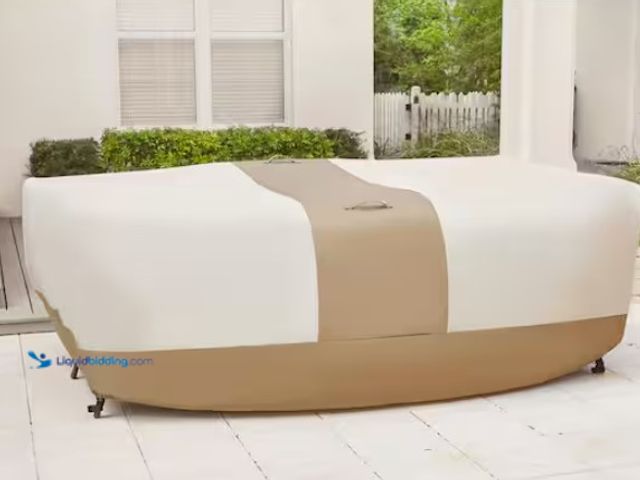 Lot 49-1547689 - Hampton Bay Chat Set Outdoor Patio Cover, Model # 136731-C, Unused, Universal 4 pice Conversation Se...