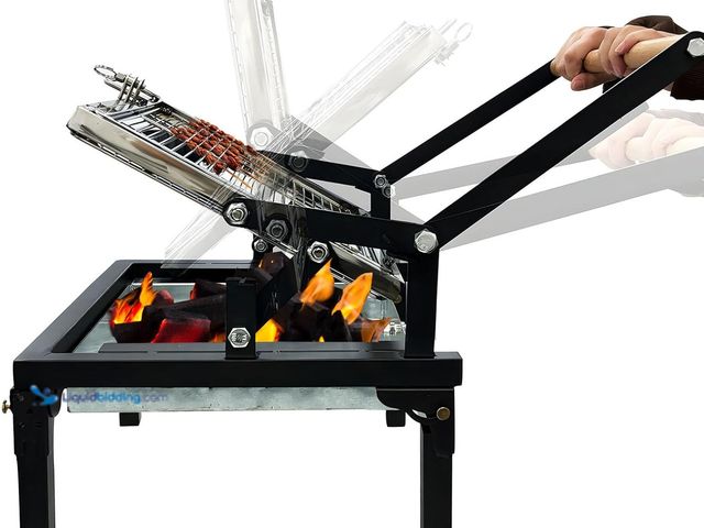 Lot 49-5435408 - Folding Barbecue Grill, Portable Charcoal Grill with 360 Degree Rotating Cooking Grille, Cooking Gri...